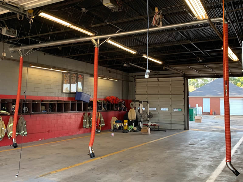 Fire station exhaust removal system