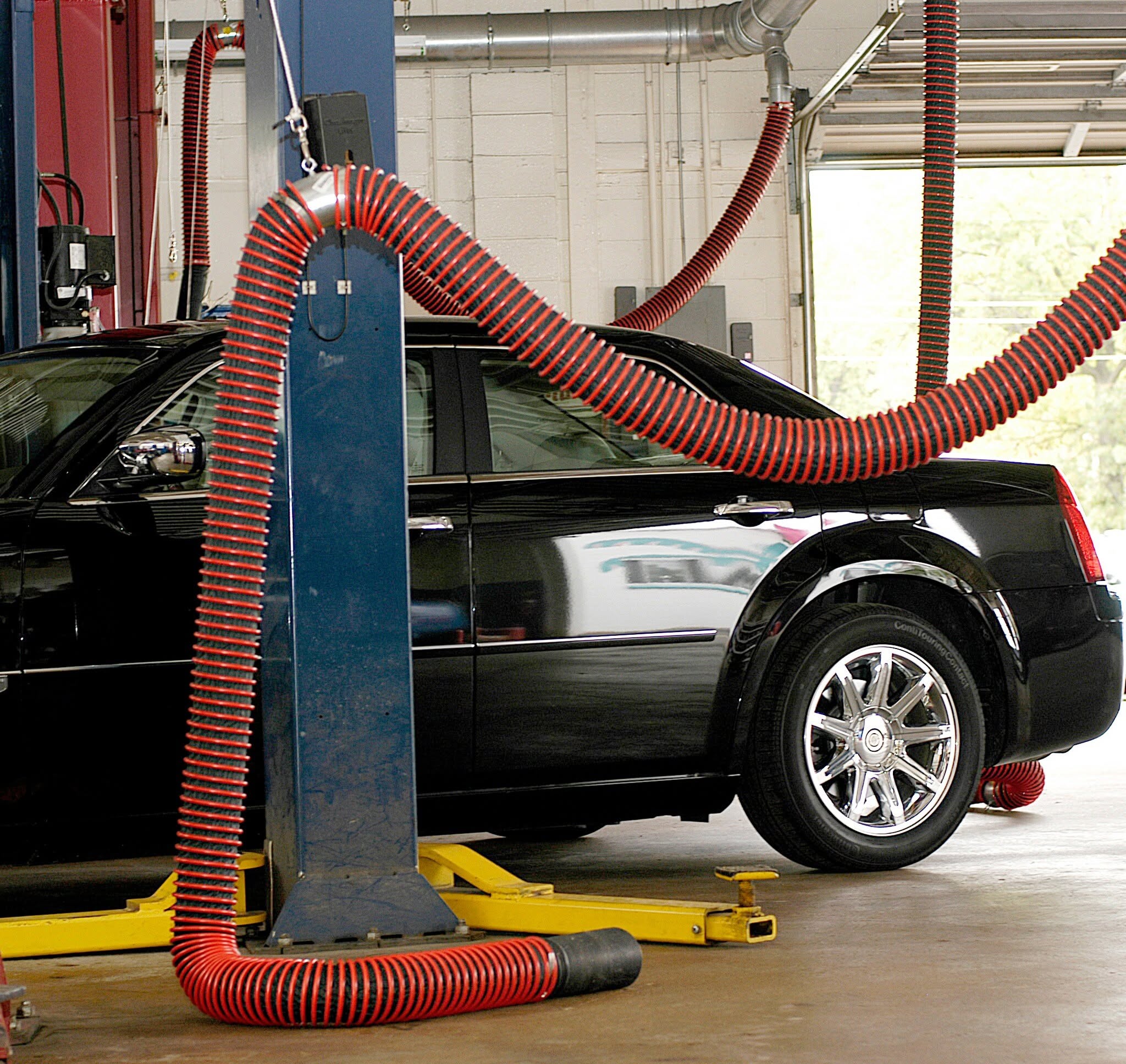 Fume-A-Vent overhead exhaust removal system installed at Hollywood Motor Co.