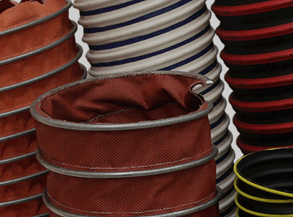 A full selection of Fume-A-Vent exhaust hoses for vehicle emissions extraction.