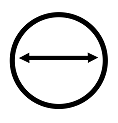 Diameter icon.
